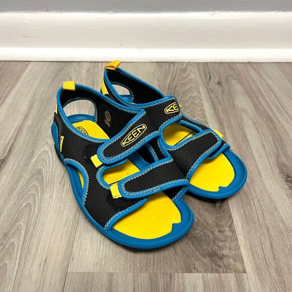 Keen Sandals Boys 1 Knotch Creek Blue, Black and Yellow Strappy - Picture 2 of 7